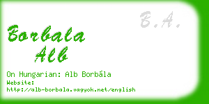borbala alb business card